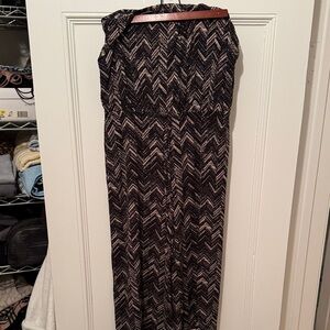 Elegant Black and White Chevron Jumpsuit